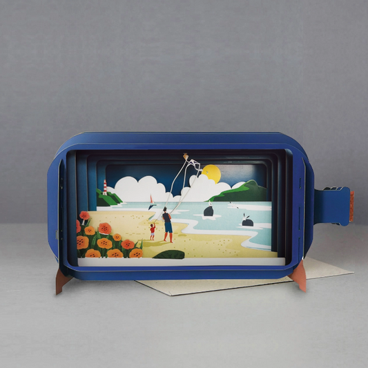 Message in a Bottle - Beach Kites Pop-Up Card