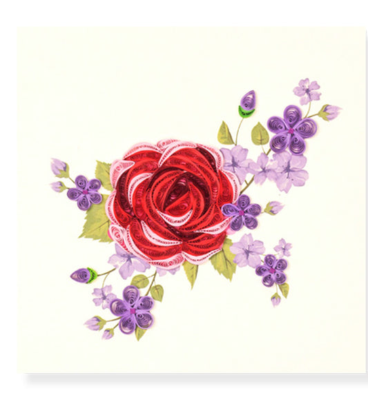 Rose and Flowers Quilling Card