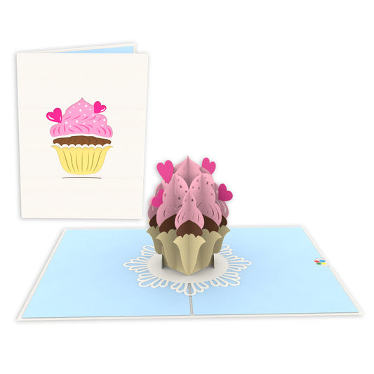 Hearts Cupcake Pop-Up Card