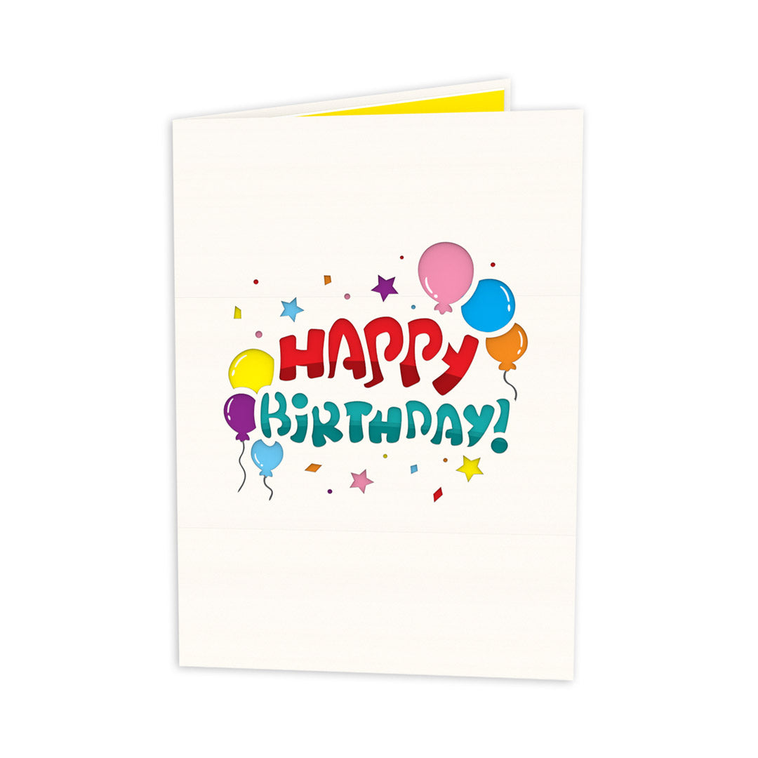 Happy Birthday Balloons and Presents Pop-Up Card
