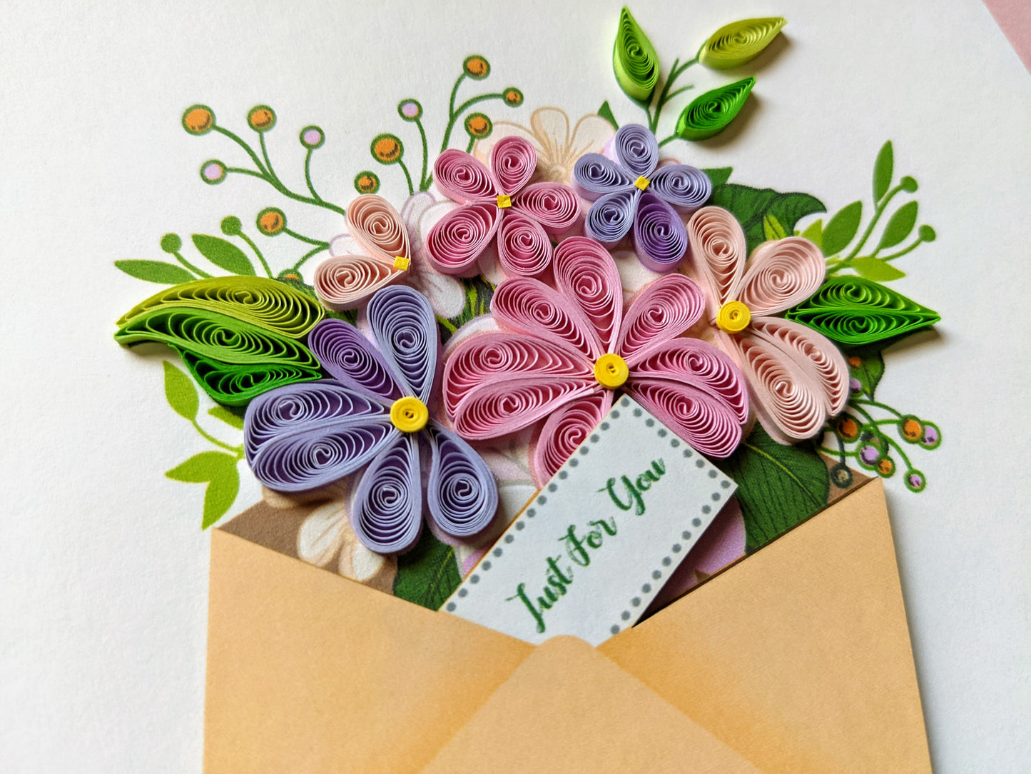 Just for You Floral Envelope Quilling Card