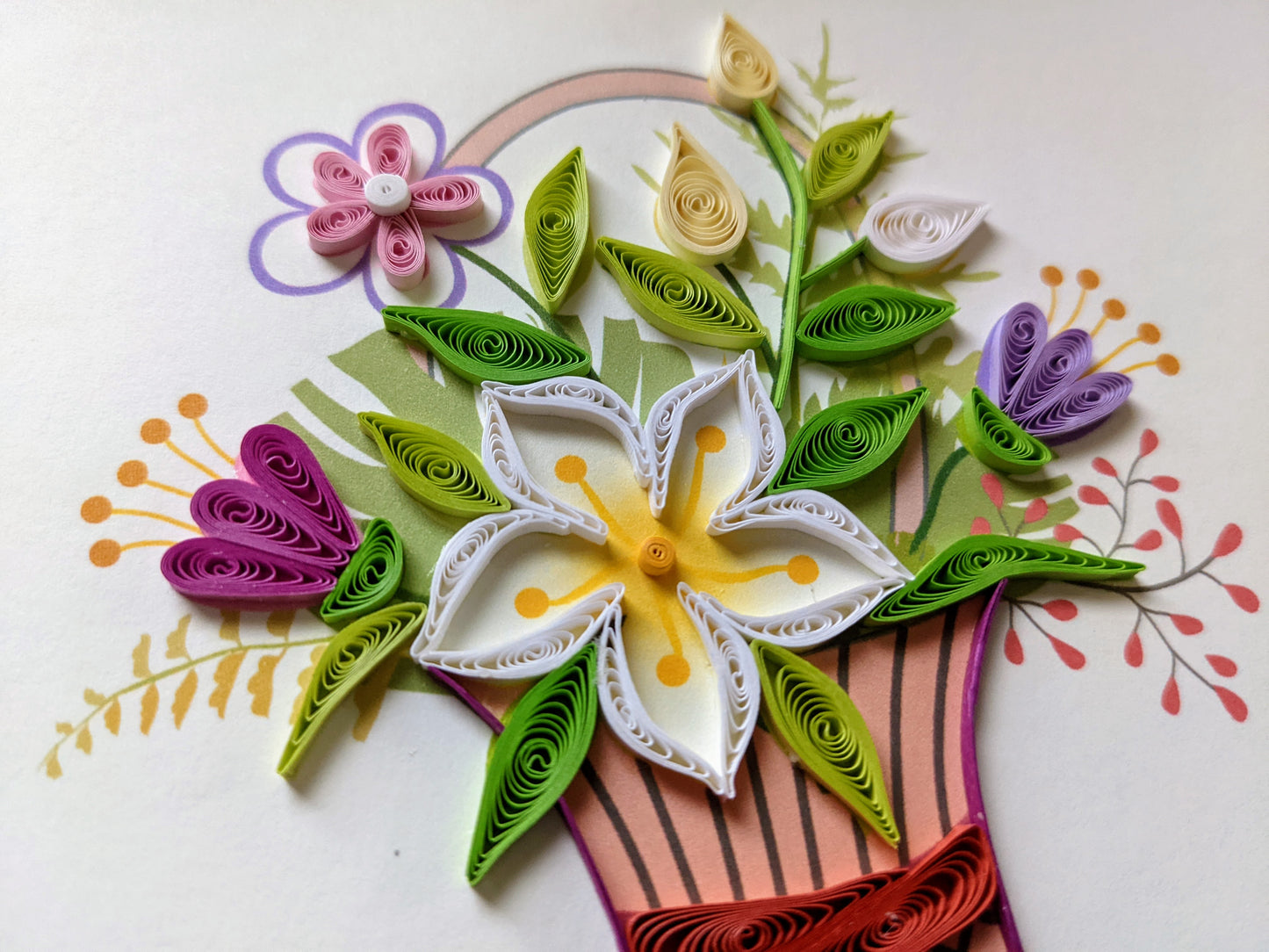 Flower Basket Quilling Card