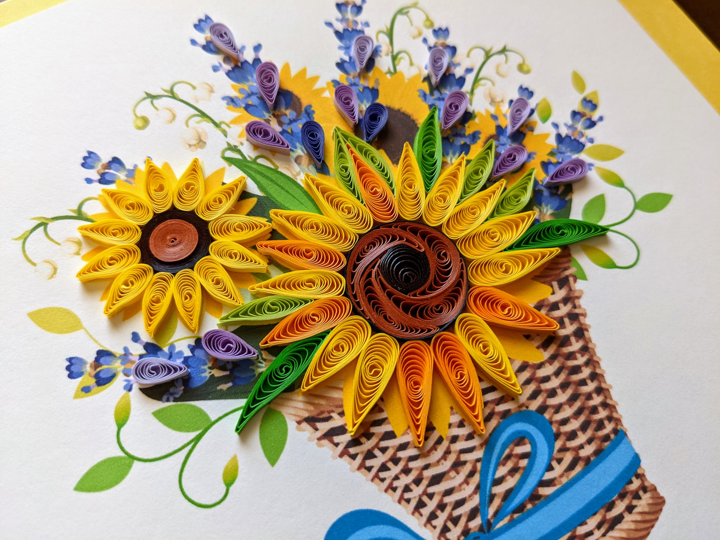 Sunflower Floral Arrangement Quilling Card