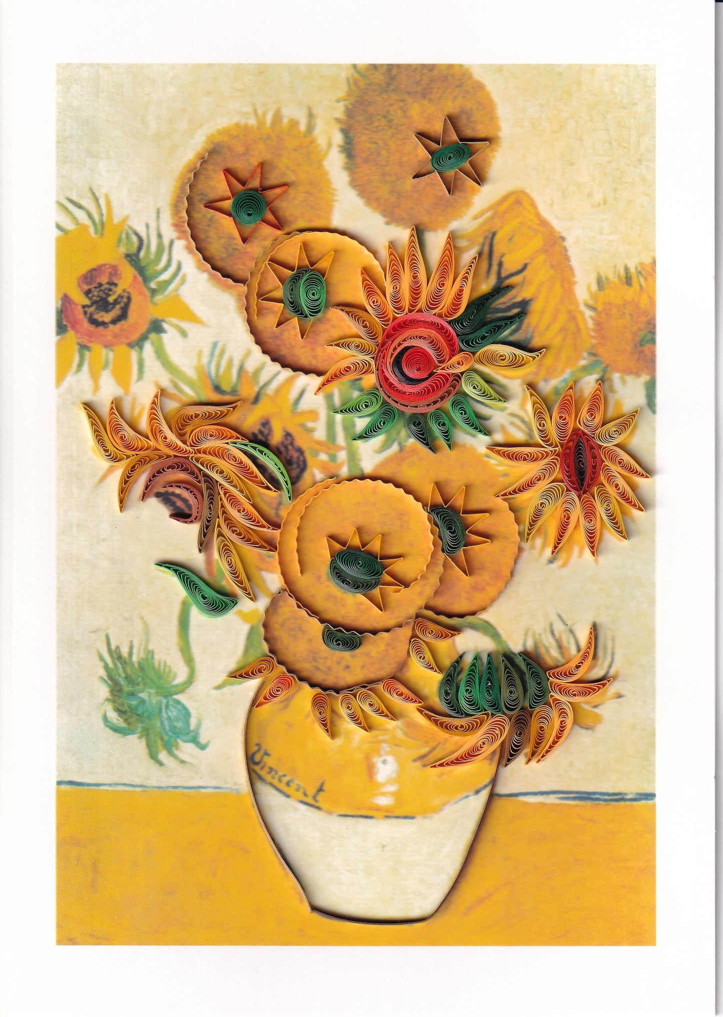 Van Gogh, Sunflowers - Large Quilling Card
