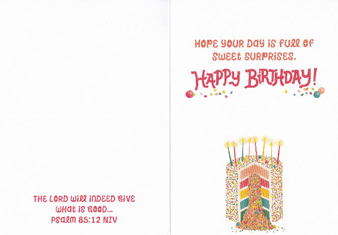 Scripture Sprinkle Cake Birthday Card