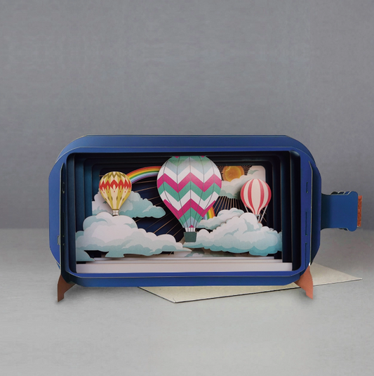 Message in a Bottle - Hot Air Balloons Pop-Up Card