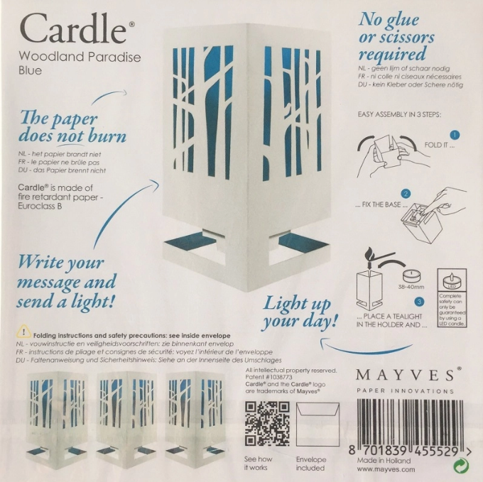 Card + Candle Holder - Woodland Paradise Blue Pop-Up Lantern