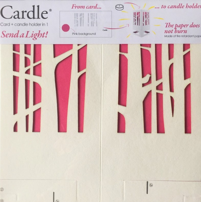 Card + Candle Holder - Woodland Paradise Pink Pop-Up Lantern
