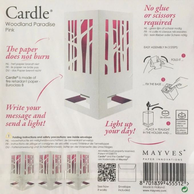 Card + Candle Holder - Woodland Paradise Pink Pop-Up Lantern