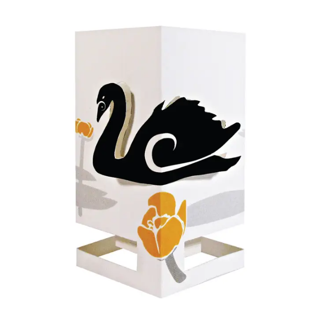 Card + Candle Holder - Swan Pop-Up Lantern