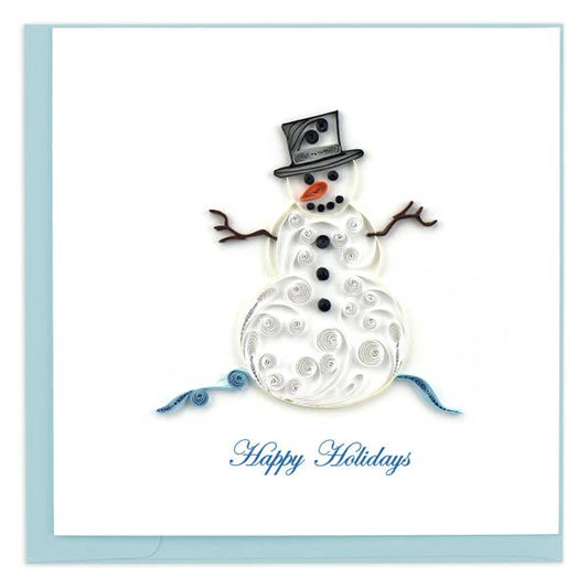 Snowman Happy Holidays Quilling Card