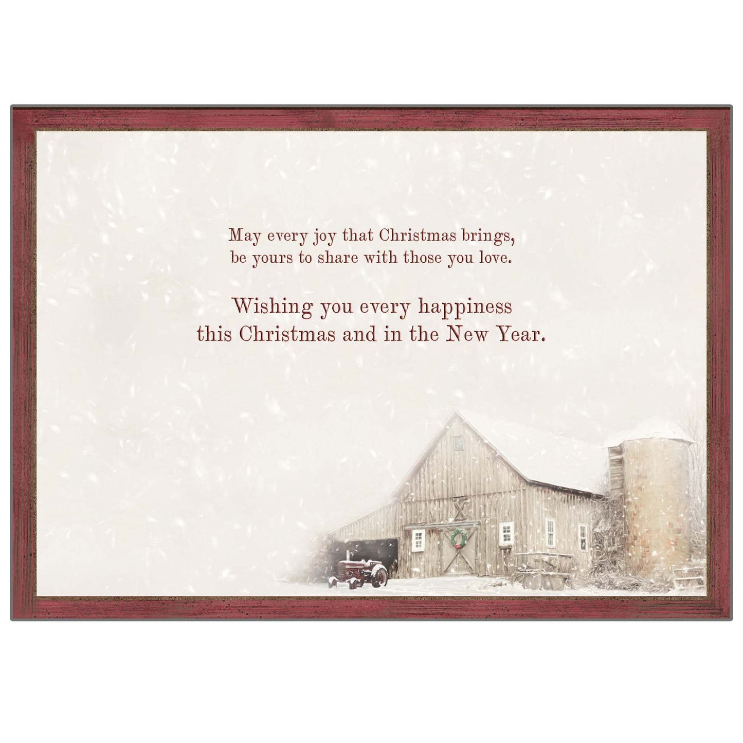 Snowy Barn Christmas Card