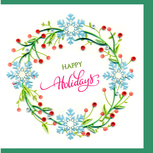 Happy Holidays Wreath Quilling Card