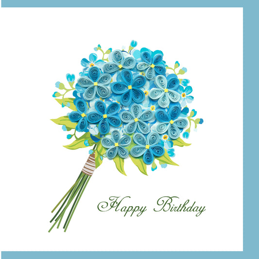 Birthday Blue Bouquet Quilling Card