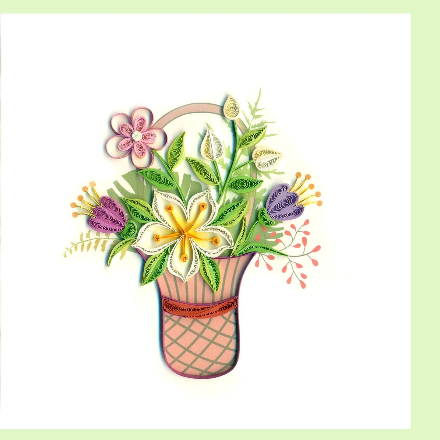 Flower Basket Quilling Card