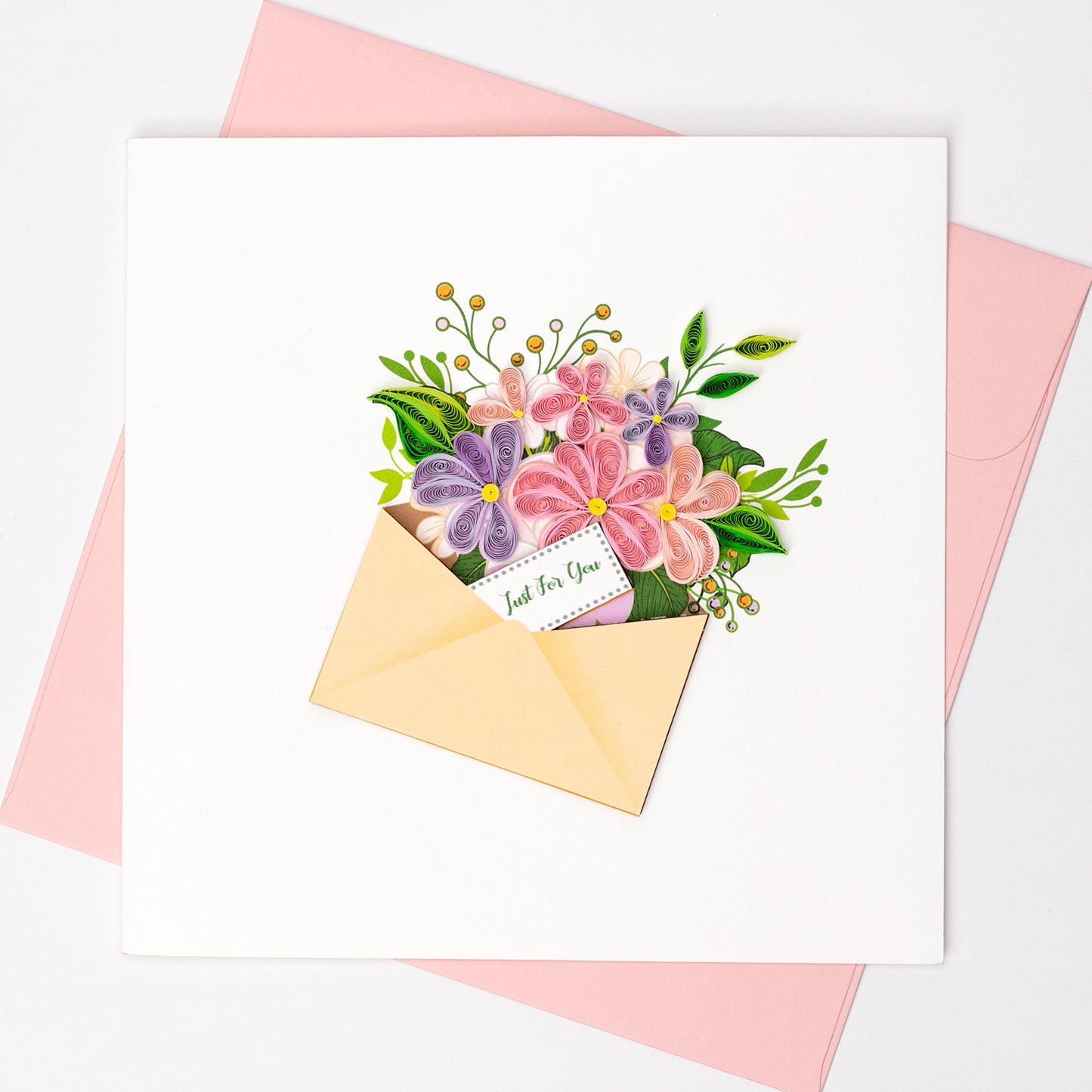Just for You Floral Envelope Quilling Card