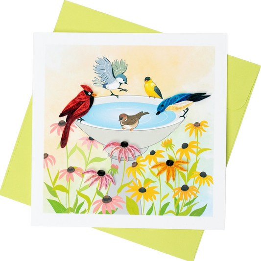 Bird Bath Quilling Card