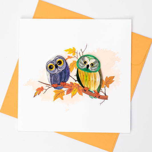 Owls Quilling Card