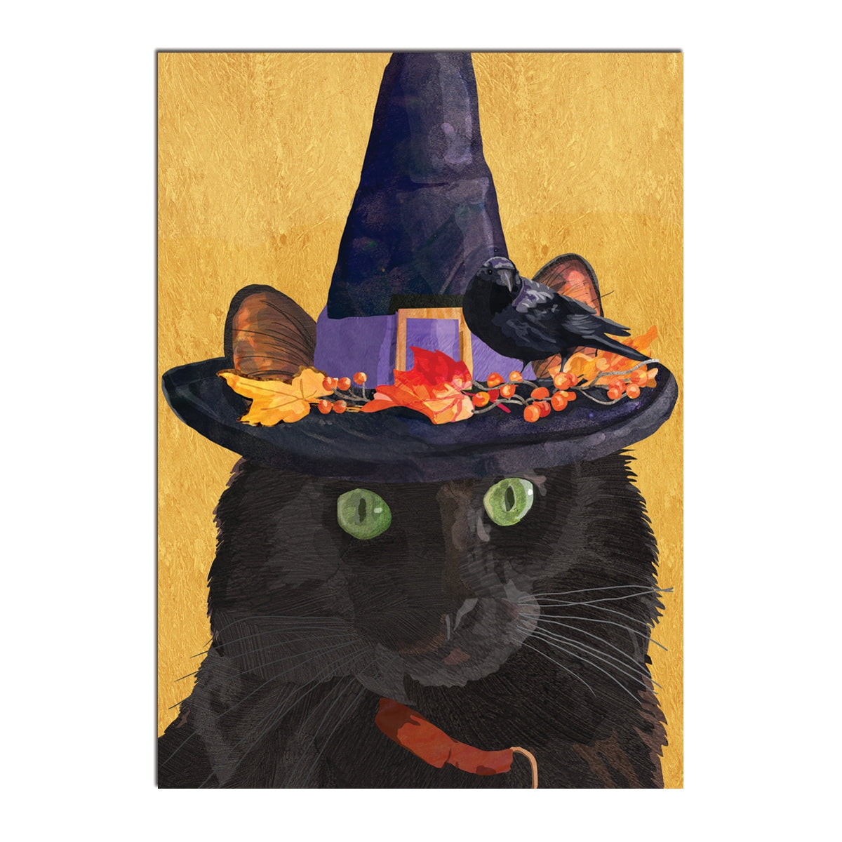 Witch Cat Halloween Card