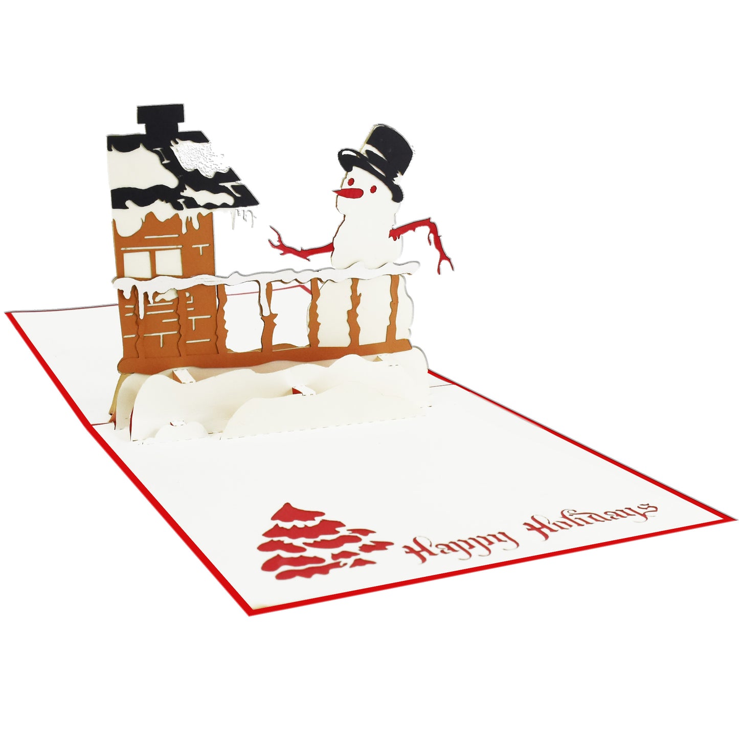 Happy Holidays Snowman Pop-Up Card
