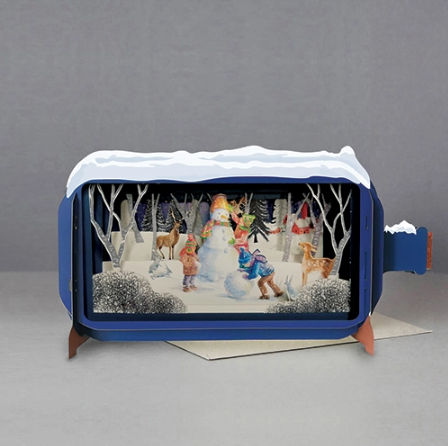 Message in a Bottle - Building a Snowman Pop-Up Card