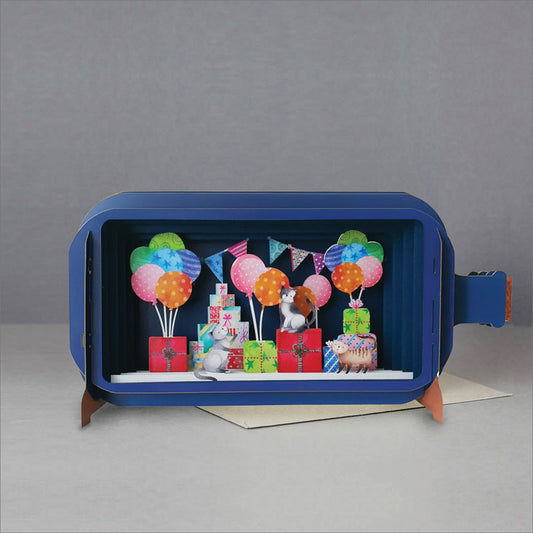 Message in a Bottle - Cats Birthday Party Pop-Up Card