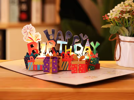 The Birthday Blockbuster - Lights and Sound Pop-Up Card