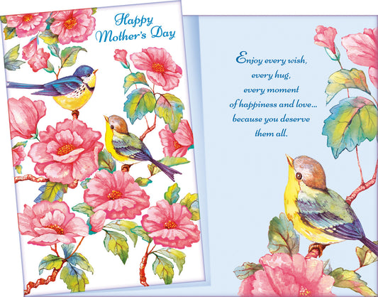 Birds and Flowers Happy Mother's Day Card