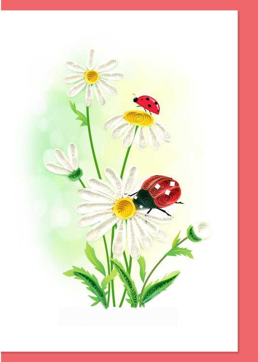 Ladybugs and Daisies Quilling Card
