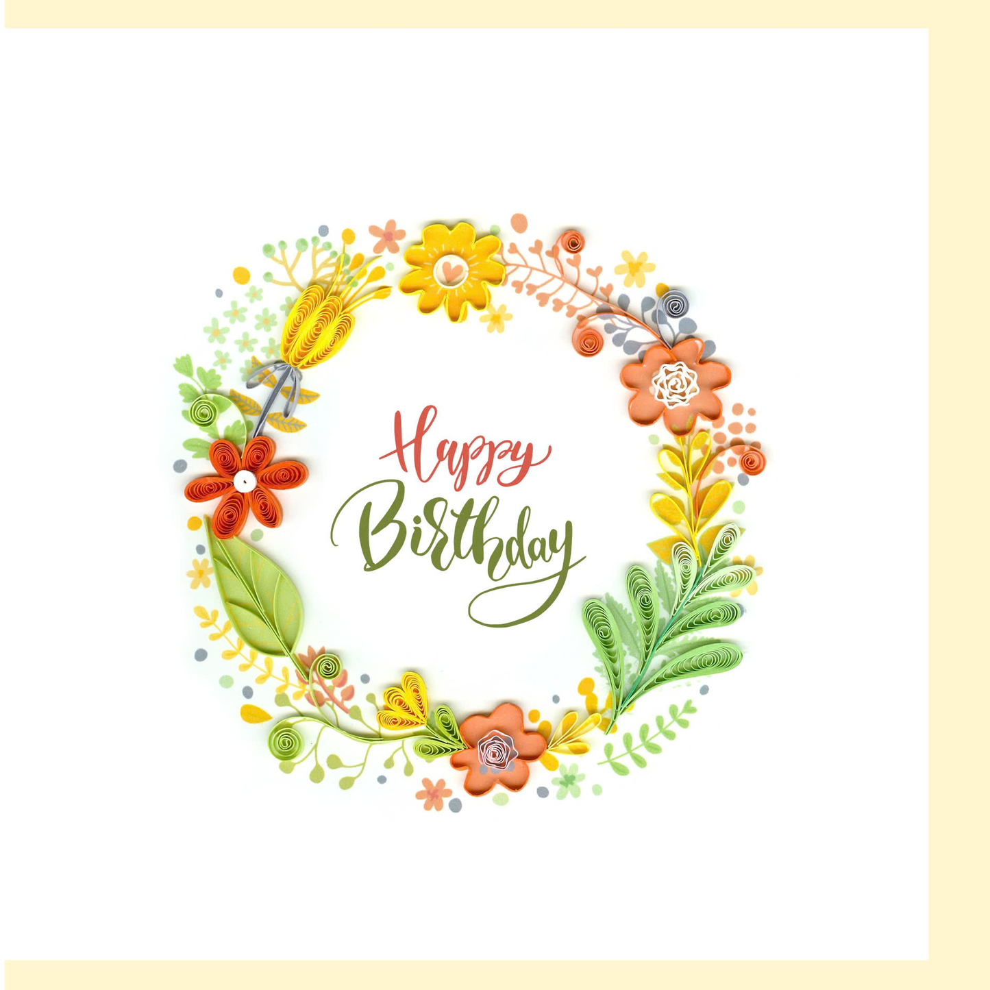 Happy Birthday Floral Wreath Quilling Card