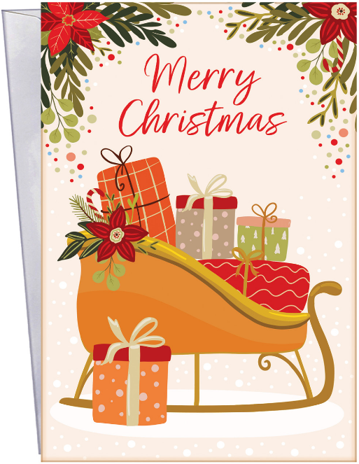 Merry Christmas Sleigh Greeting Card