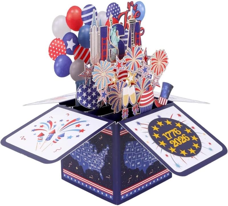 The USA 250th Semiquincentennial Pop-Up Box Card