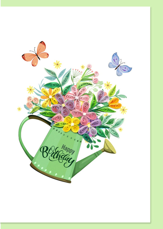 Happy Birthday Watering Can Quilling Card