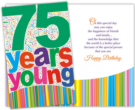 75 Years Young Birthday Card