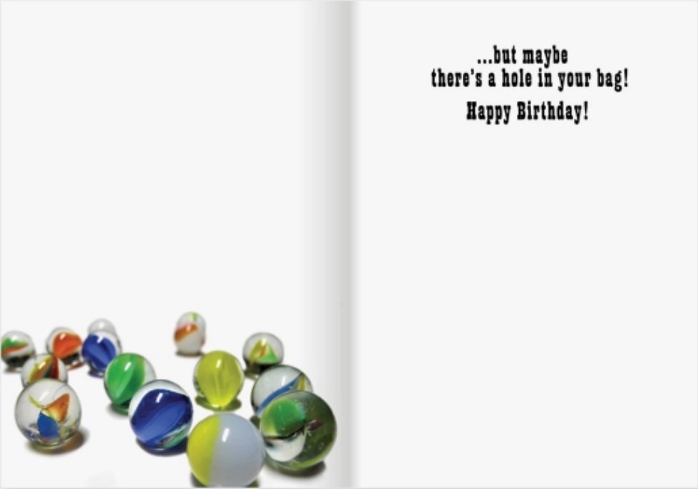 Lost Your Marbles Humor Birthday Card