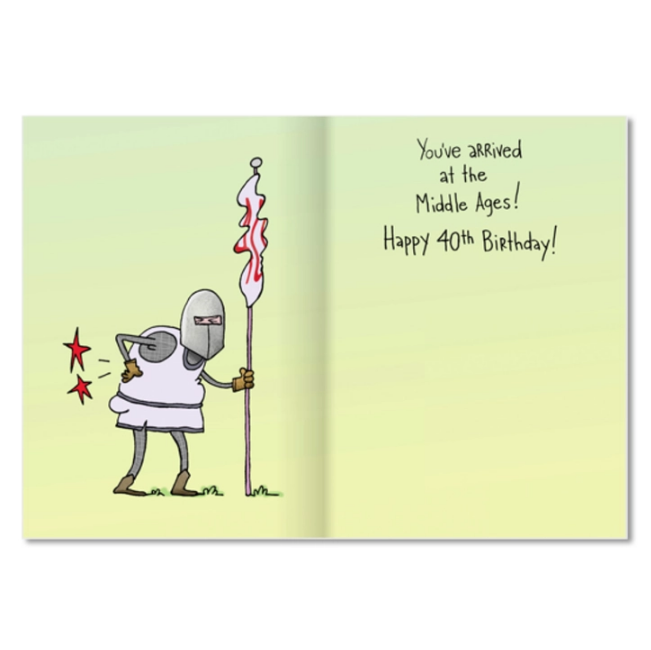 Middle Ages 40th Birthday - Humor Birthday Card