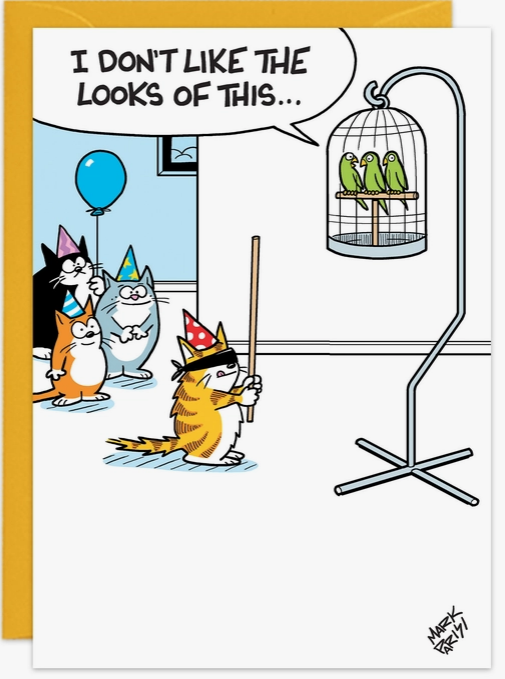 Bird Piñata Humor Birthday Card