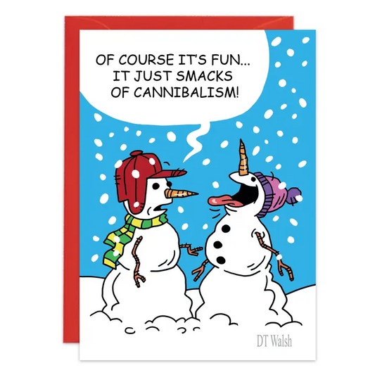 Cannibalism Snowmen - Funny Christmas Card