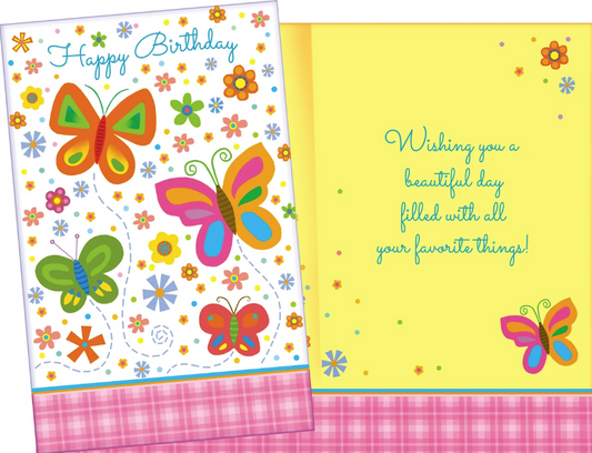 Happy Birthday Butterflies Card