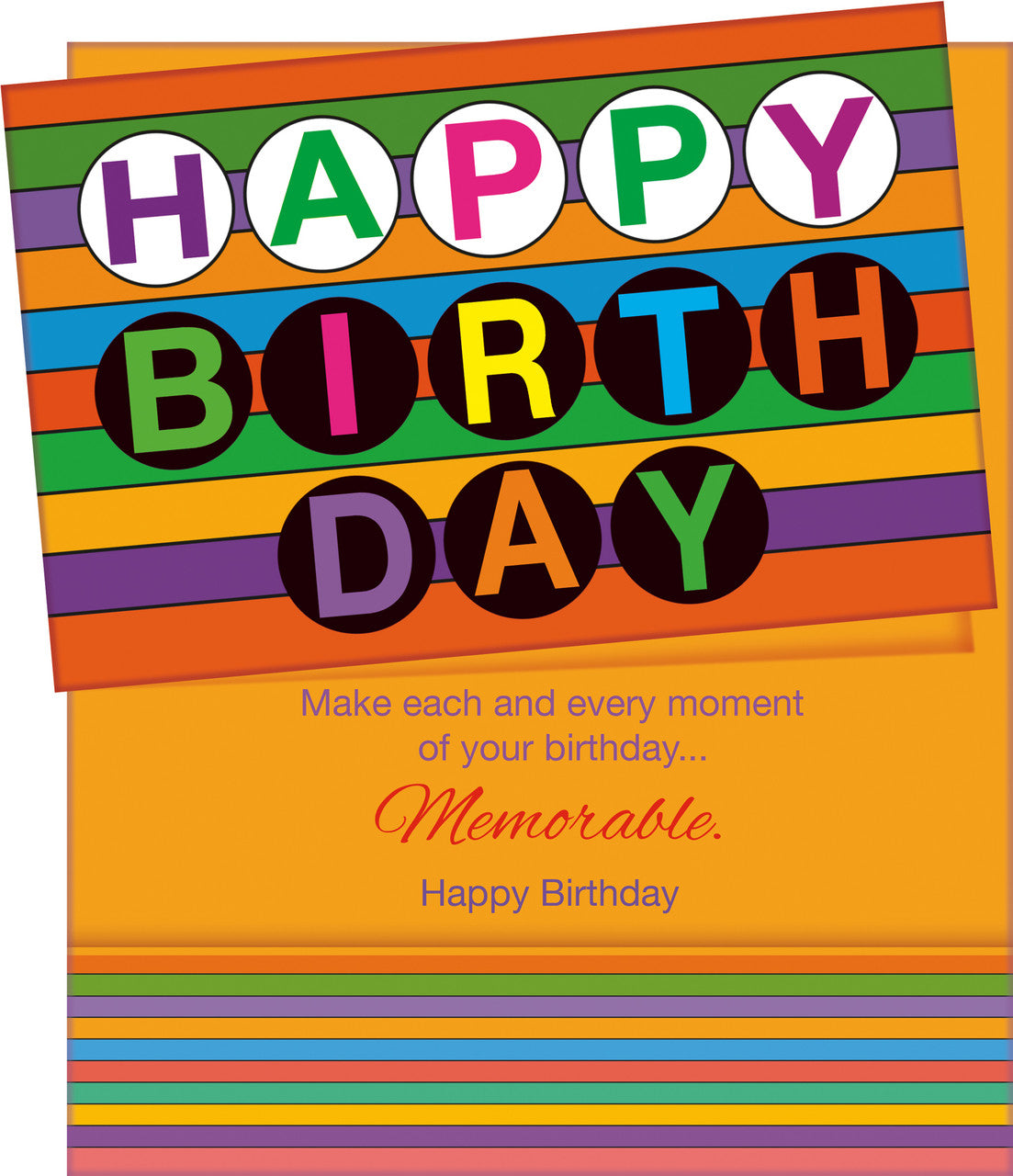 Vibrant Stripes Birthday Card