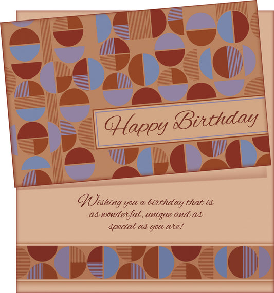 Retro Geometric Birthday Card