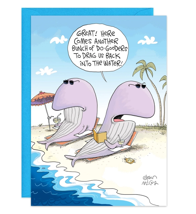 Whales Sunbathing - Funny Birthday Card