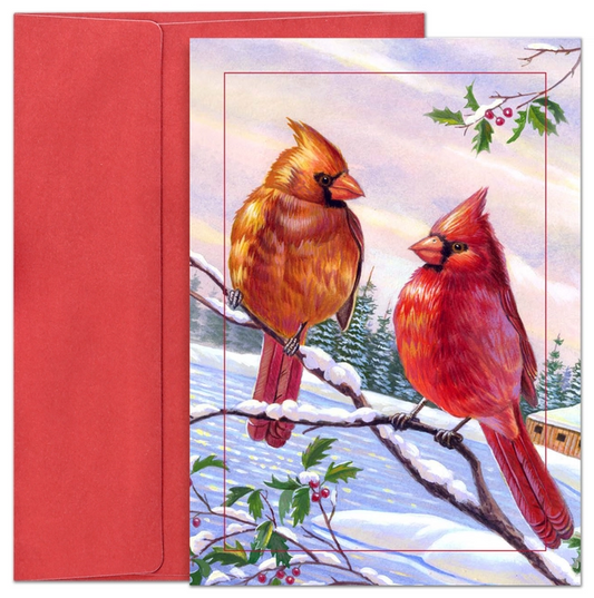 Cardinal Cheer Happy Holiday Card