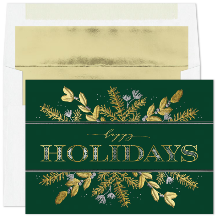 Greenery Target Card Greenery Happy Holidays Card – Blue Bird Cards