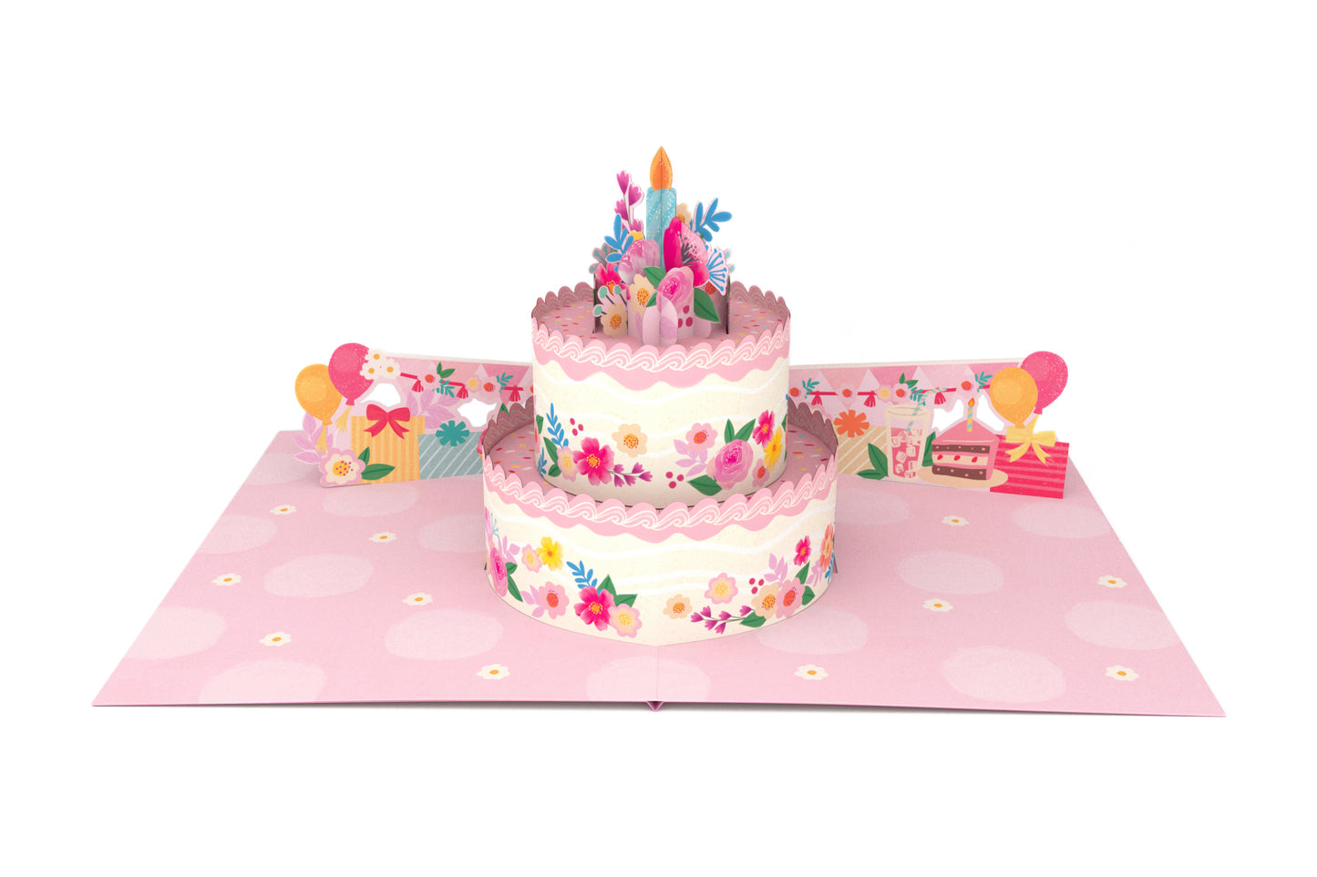 Floral Birthday Cake Pop-Up Card