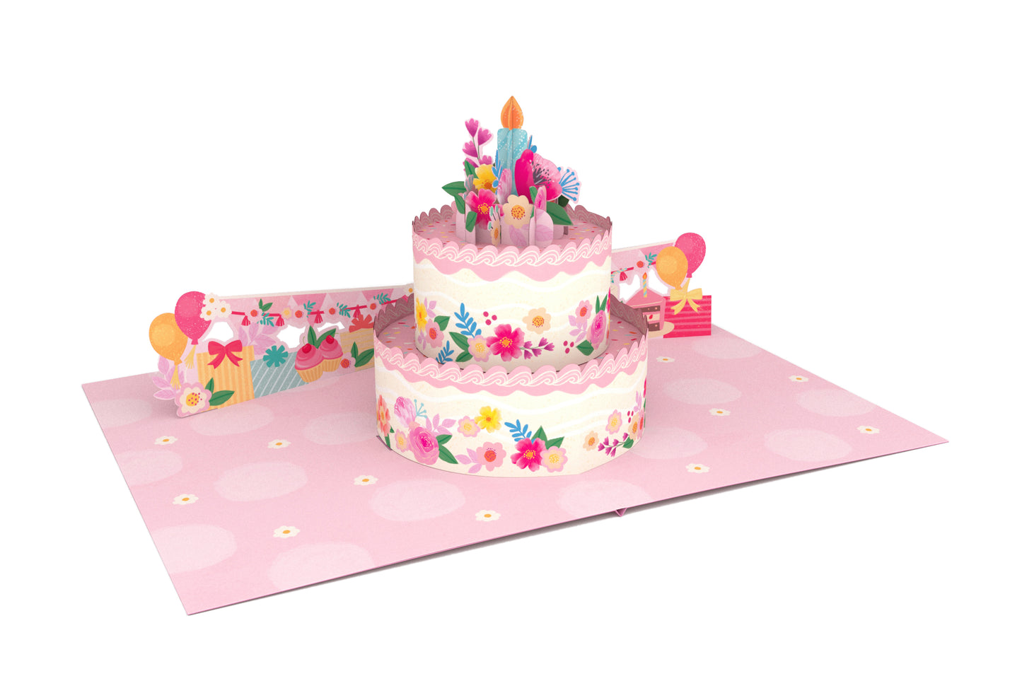 Floral Birthday Cake Pop-Up Card