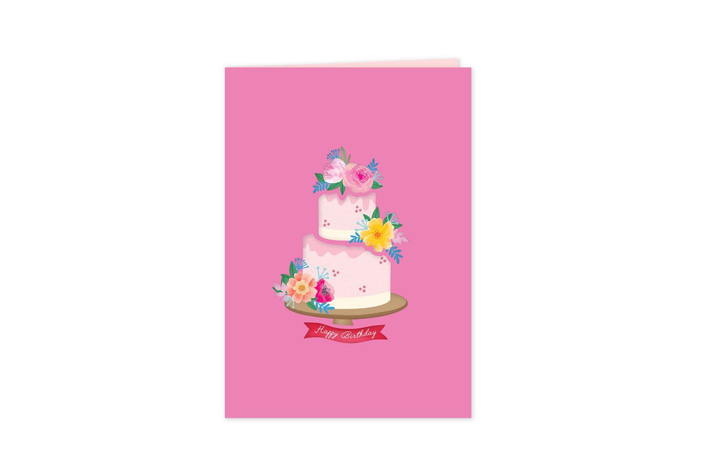 Floral Birthday Cake Pop-Up Card