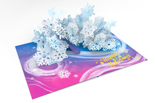 Magical Snowflakes Happy Holidays Pop-Up Card