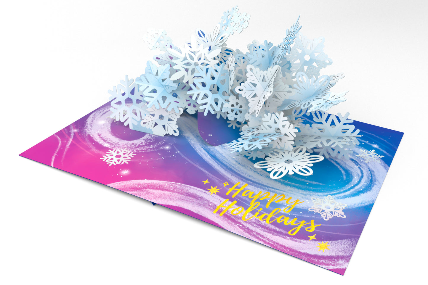 Magical Snowflakes Happy Holidays Pop-Up Card