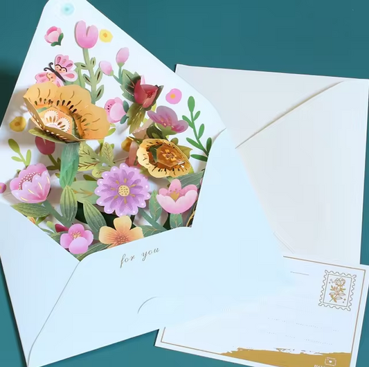 Spring Blooms - Floral Envelope Pop-Up Card